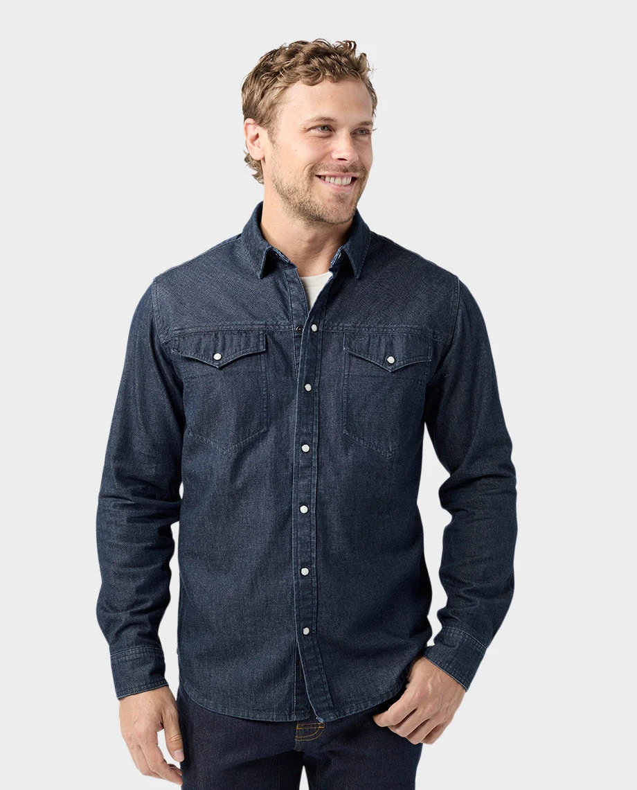 STIO Men's Slipstone Japanese Denim Shirt 14 STIO Men's Slipstone Japanese Denim Shirt - Image 14