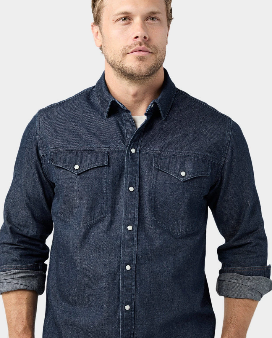 STIO Men's Slipstone Japanese Denim Shirt 16 STIO Men's Slipstone Japanese Denim Shirt - Image 16